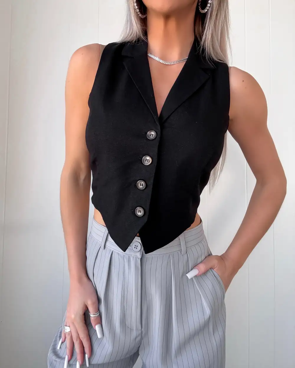 Cropped Sleeveless Vest