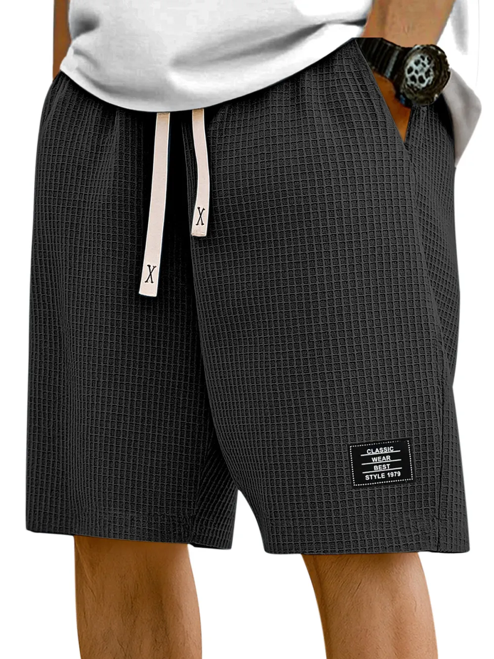 Textured Knit Casual Shorts