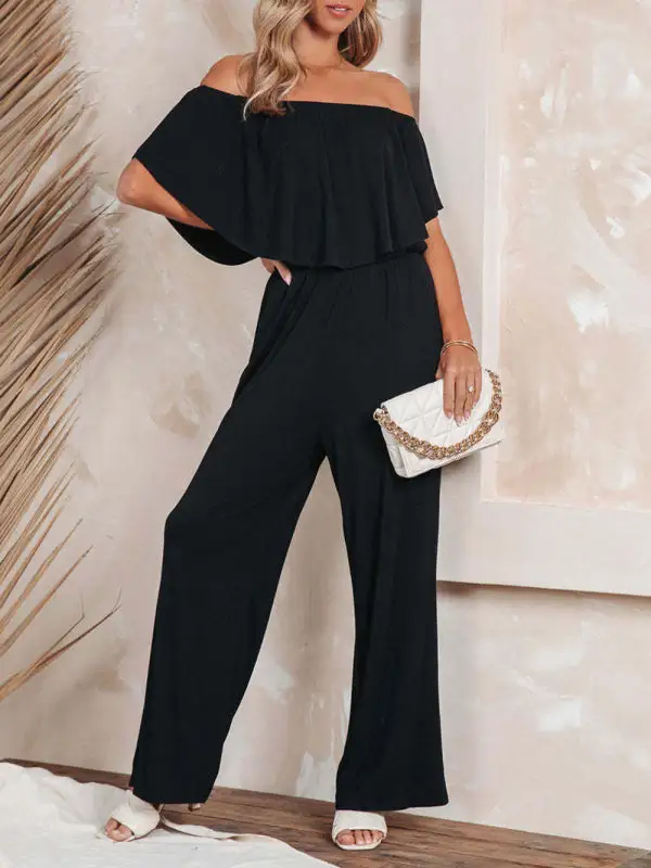 One Shoulder The Jumpsuit Wide Leg Pants