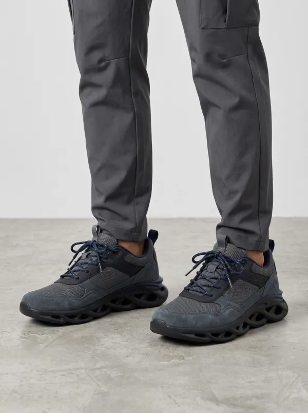 Men's Charcoal Grey Outdoor Mountain Mesh Athletic Sneakers