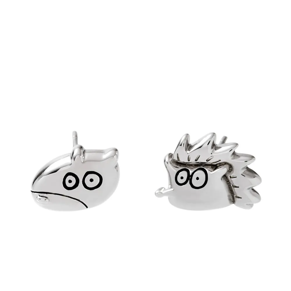 Otter Hedgehog Charm Earrings
