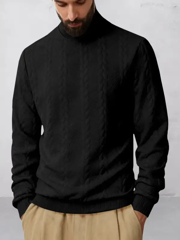 Casual High Collar Jacquard Sweatshirt Hoodie