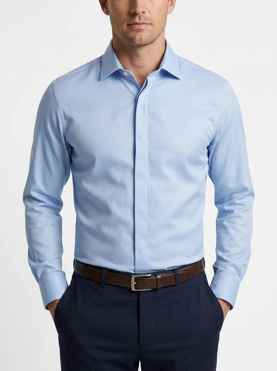 Men's Contemporary Solid Dress Shirt