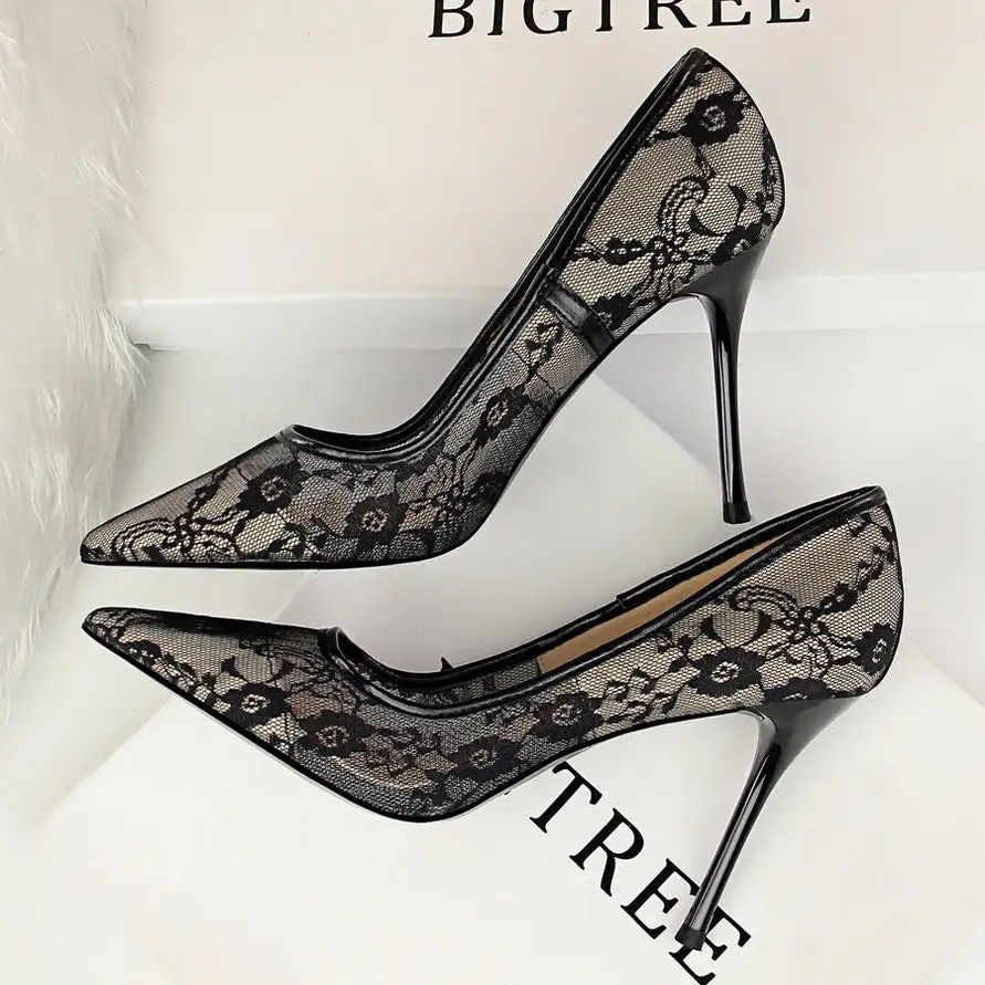 Hollow Detail Pointed Toe Stiletto Heels