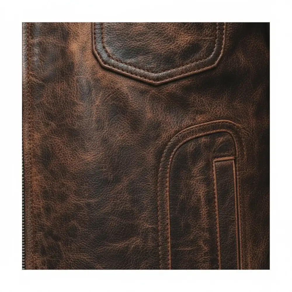 Vintage Inspired Leather Biker Motorcycle Cafe Racer Jacket