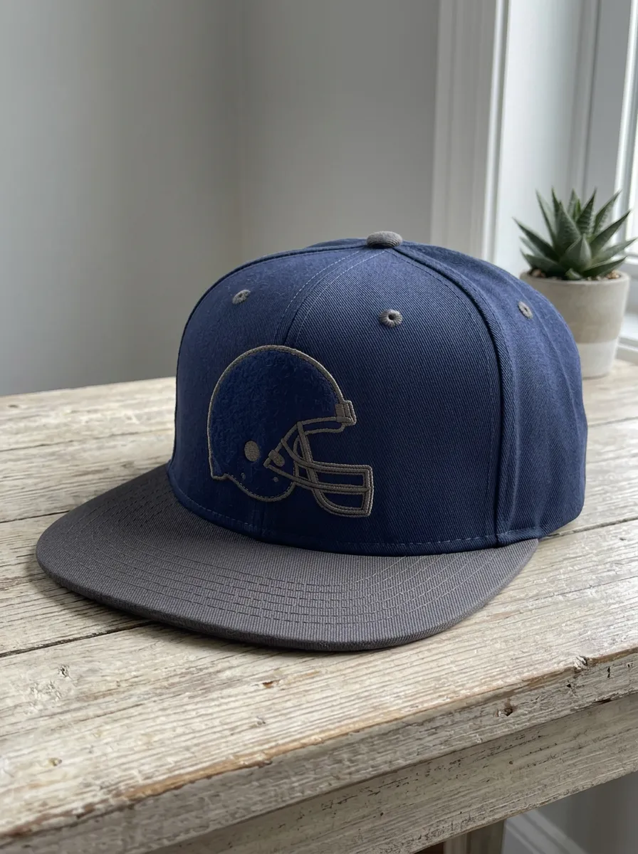 Men's Retro American Football Fan Helmet Embroidered Snapback Cap