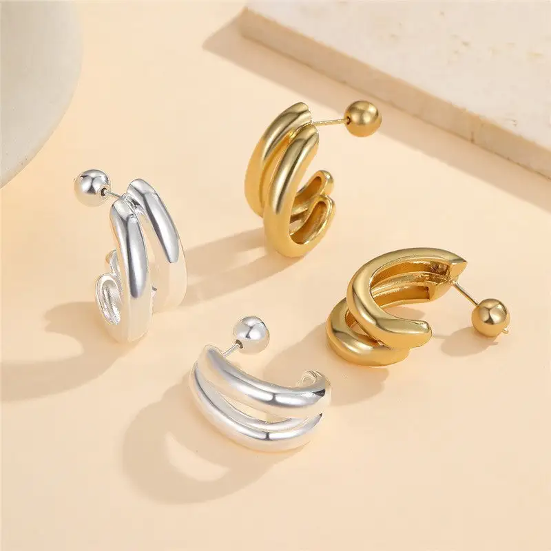 Double Hoop Sculptural arrings