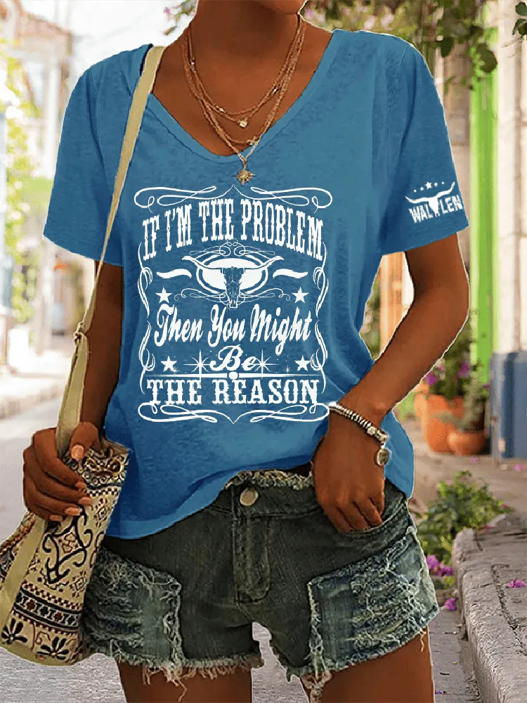 Retro Slogan V-Neck Short-Sleeve T-Shirts