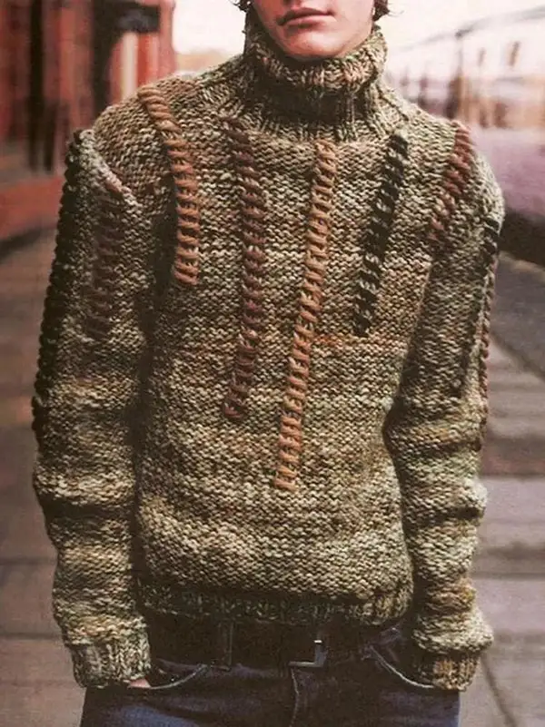 Men's Cotton High-Neck Sweater
