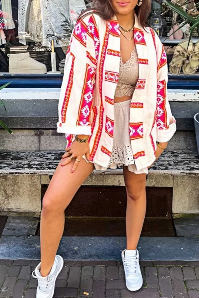 Lightweight Patchwork V-Neck Jacket