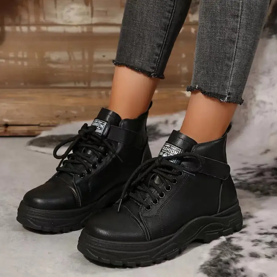 Refined Lace Up Platform Combat Boots