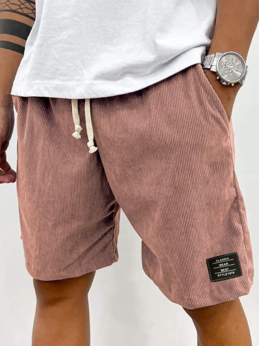 Tailored Corduroy Seamed Detail Shorts