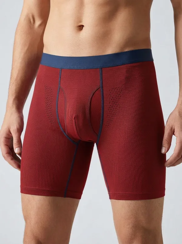 Men's Navy Perforated Boxer Briefs