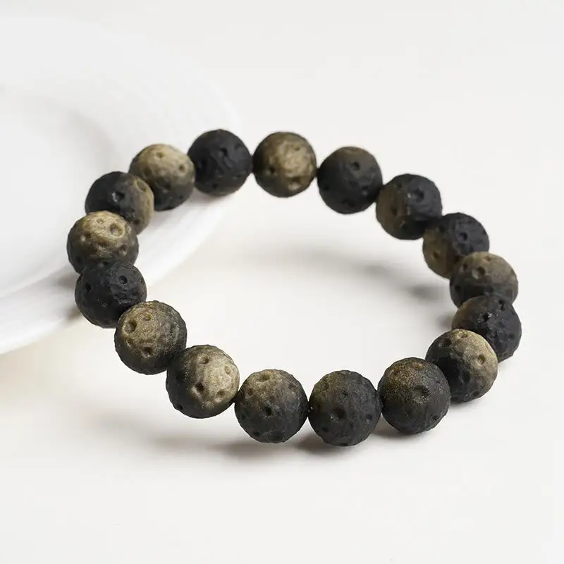 Natural Obsidian Round Beads Bracelet