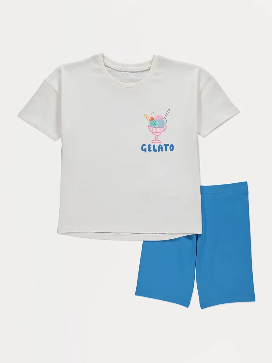 Let's Eat Gelato T-Shirt and Shorts Outfit