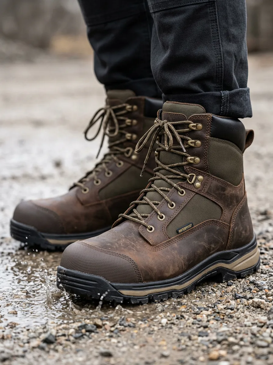 Unisex Waterproof Leather Outdoor Tactical Work Boots
