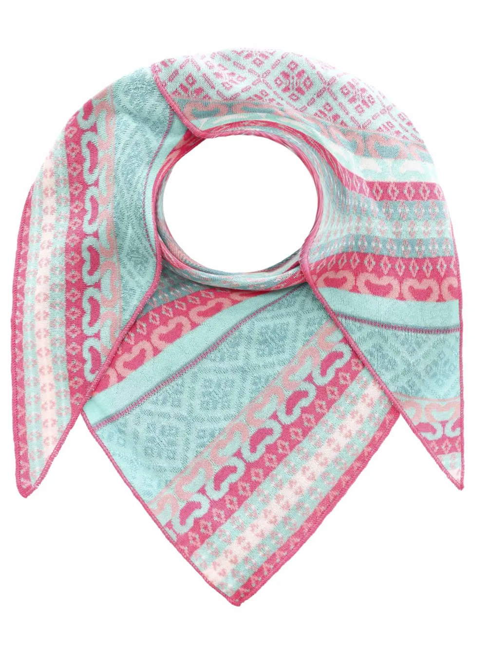 Relaxed Cotton Wool Heart Pattern Fashion Scarf