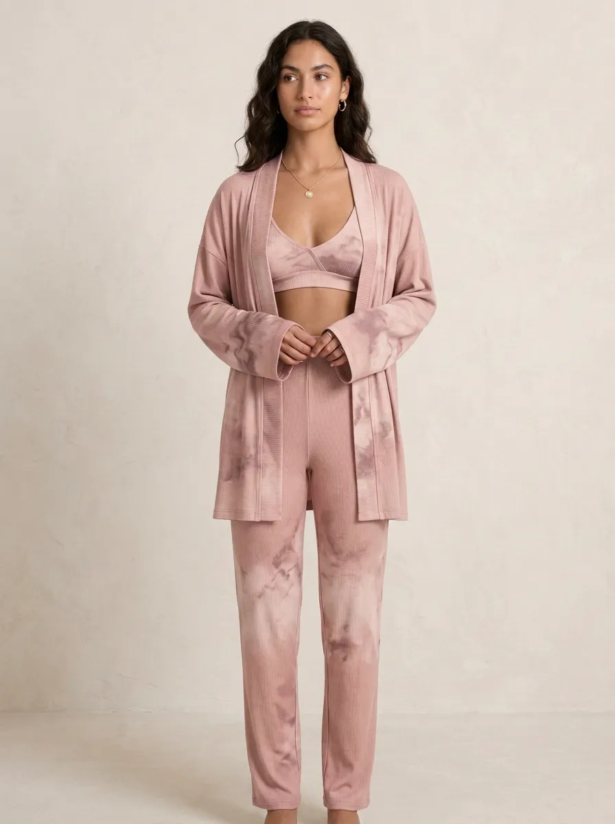 Tie Dye Ribbed Lounge Set