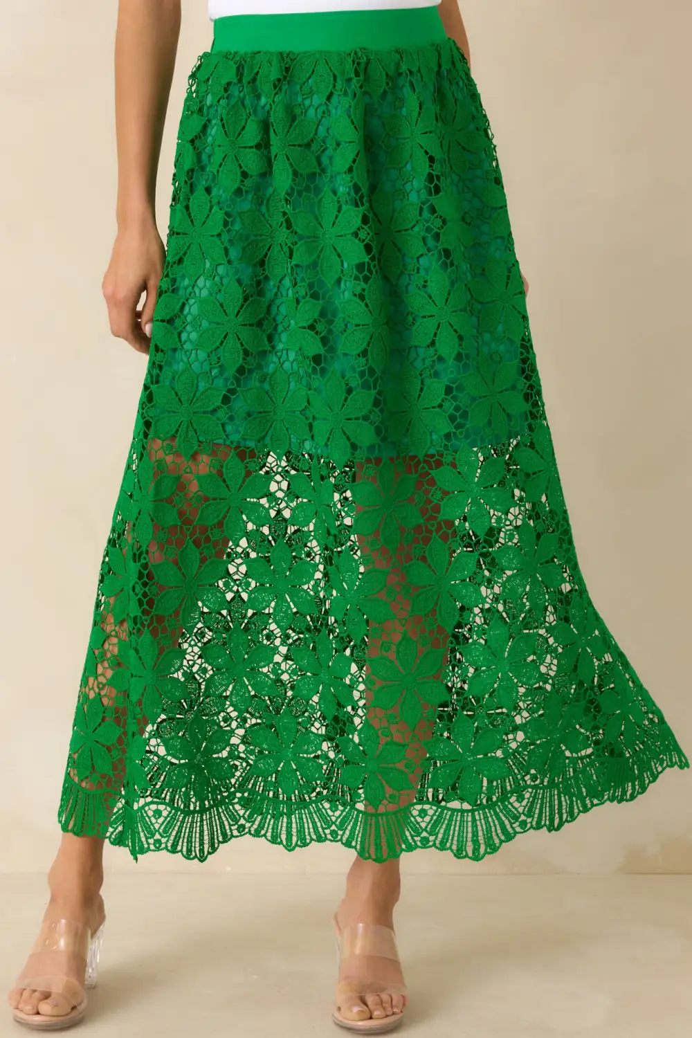 Structured Cotton Polyester Maxi Skirt