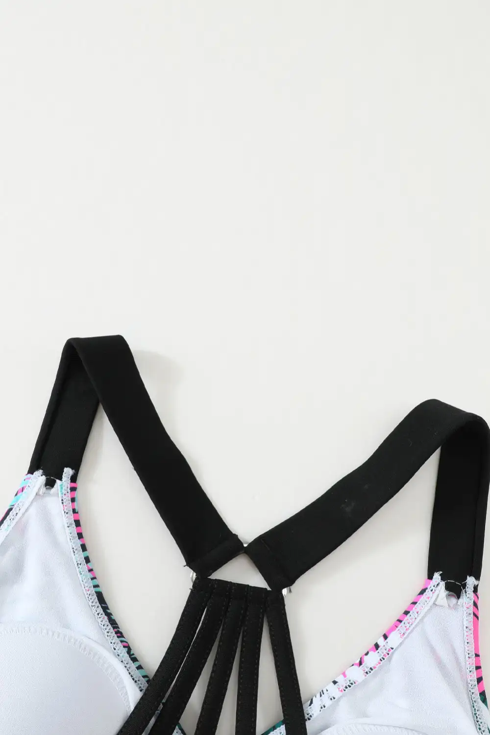 Swimwear Floral Printed Strappy Racerback Tankini Swim Top
