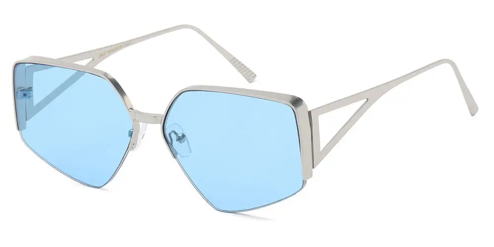 Semi-Rimless Shield Sunglasses