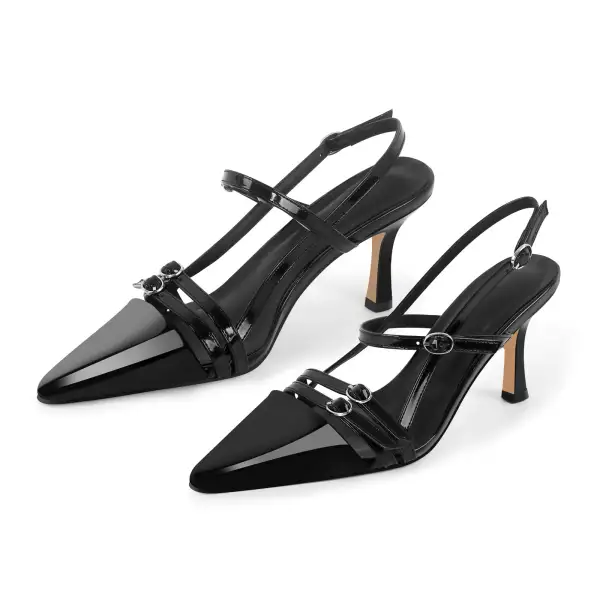Sleek Pointed Toe Stiletto Slingback Pumps