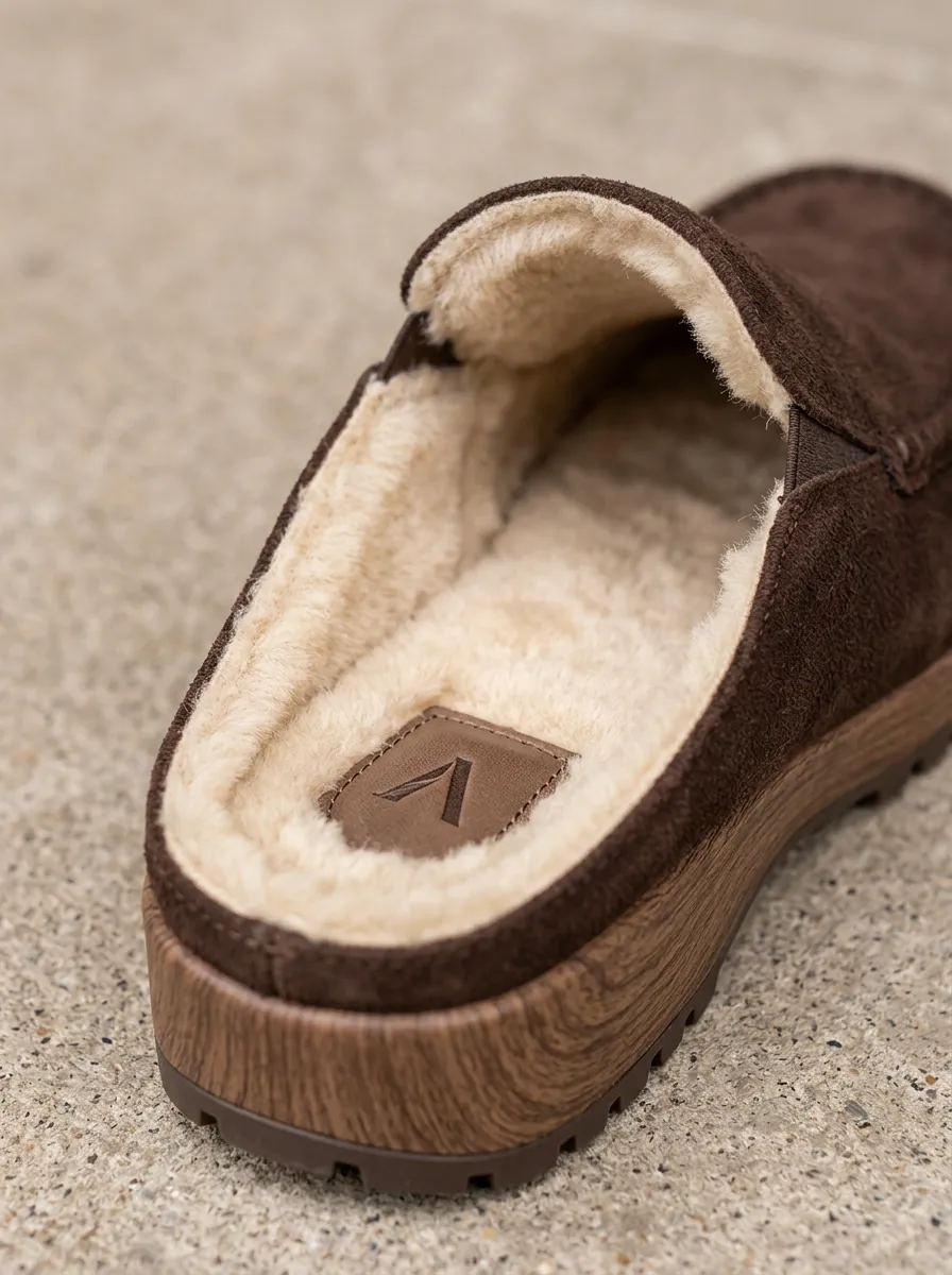Women's Field Faux Fur Lined Suede Wood Sole Loafers