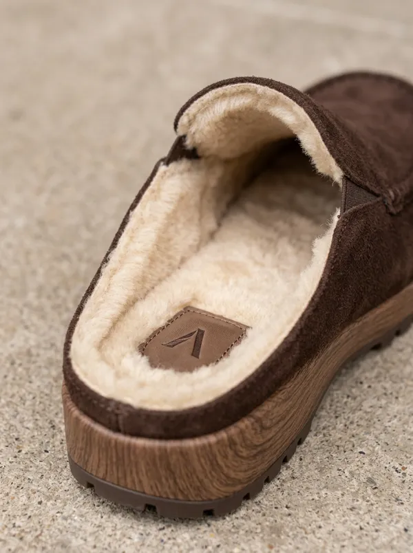 Women's Field Faux Fur Lined Suede Wood Sole Loafers