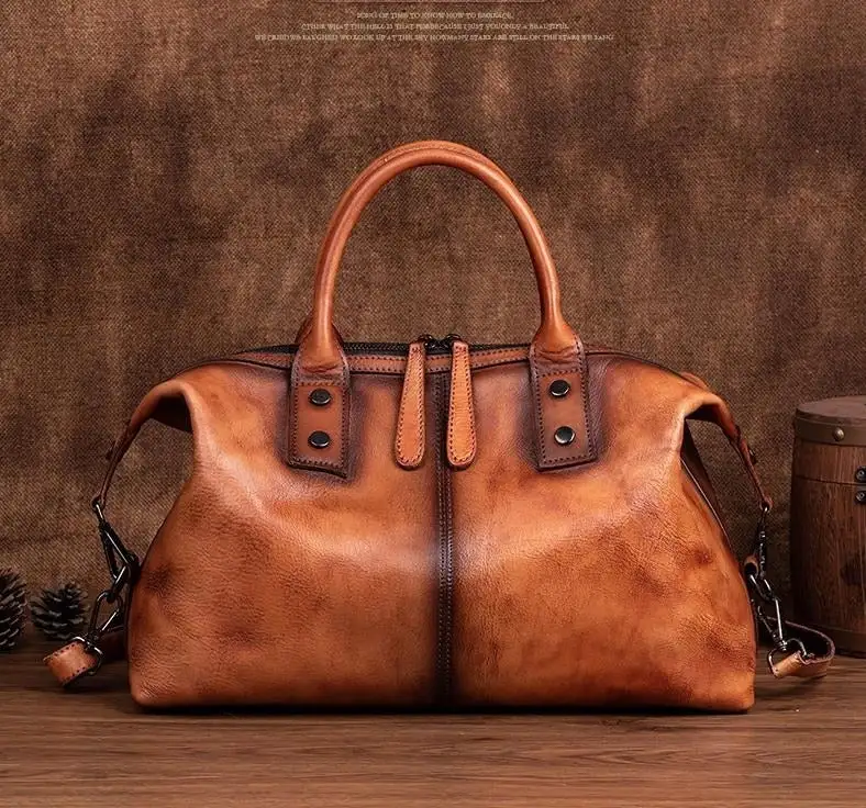 Medium Leather Top Handle Tote Bag