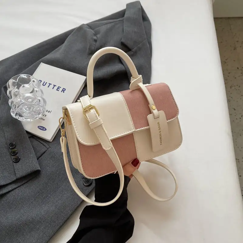Square Compact Textured Flap Crossbody Bag