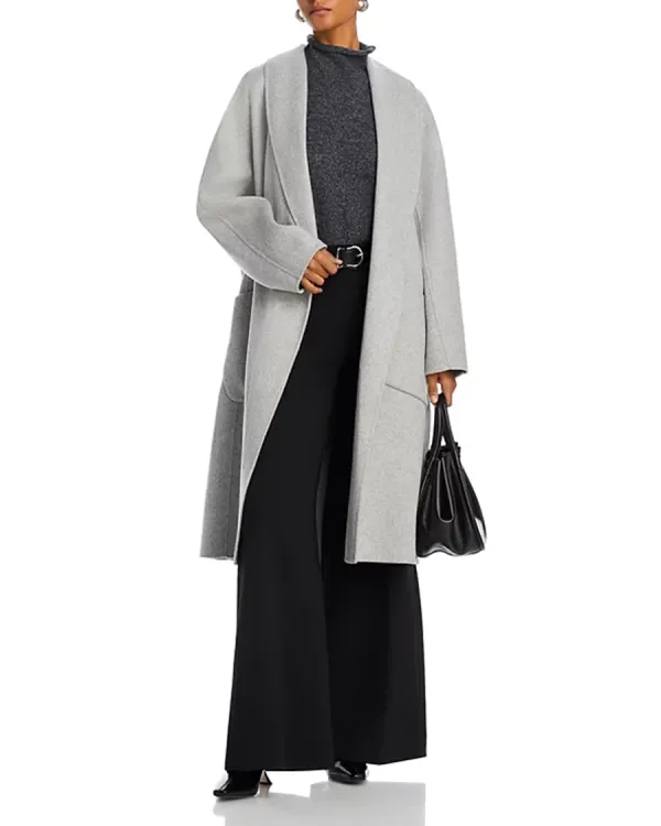 Shawl Collar Long Sleeves Multicolor Coat
