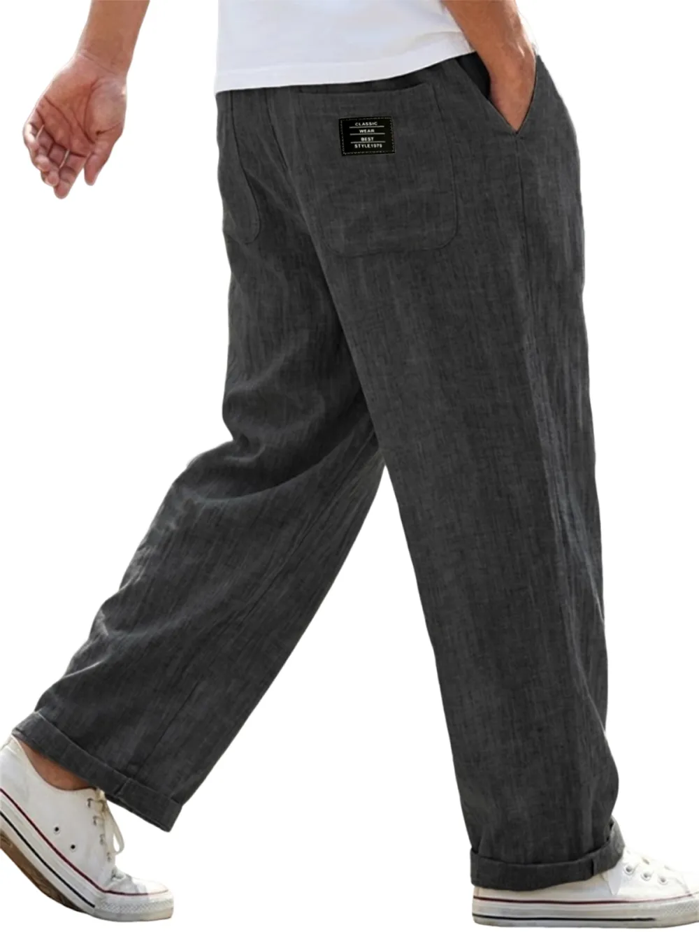 Workwear Linen Blend Utility Pocket Trousers