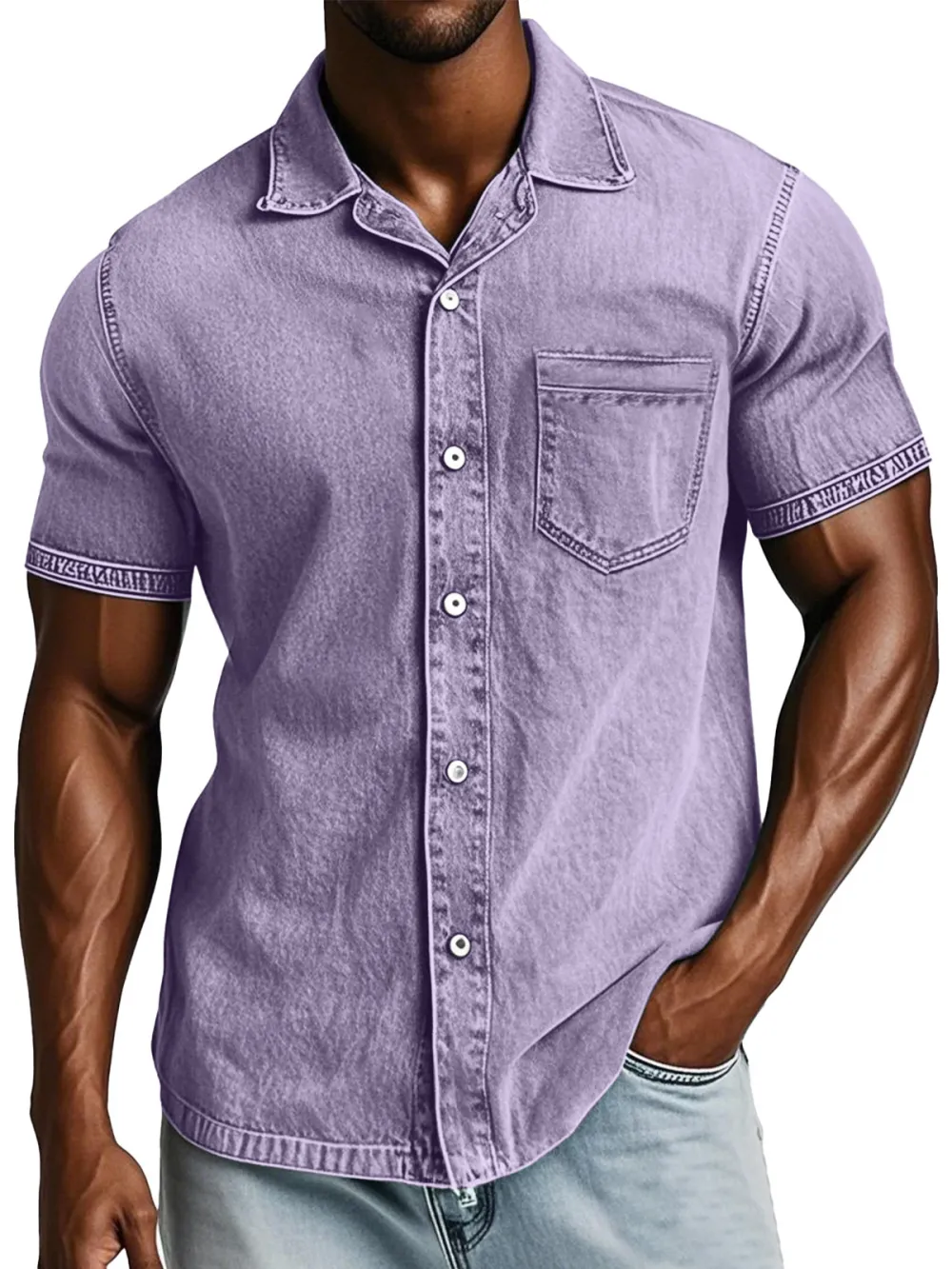 Everyday Short Sleeve Open Collar Shirt