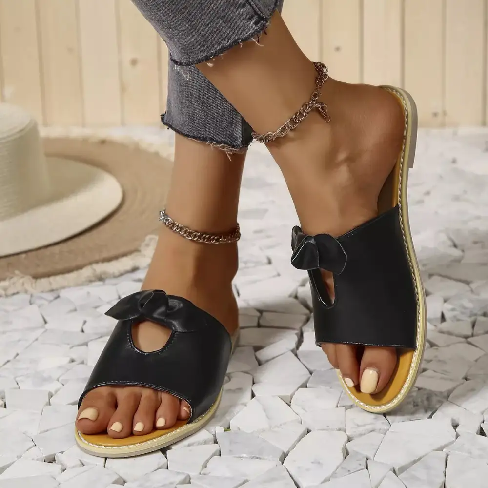 Relaxed Open-Toe Flat Sandals