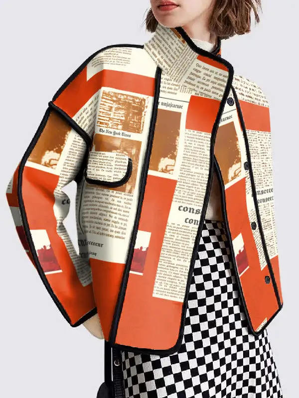 Structured Stand-Collar Casual Outerwear Jacket