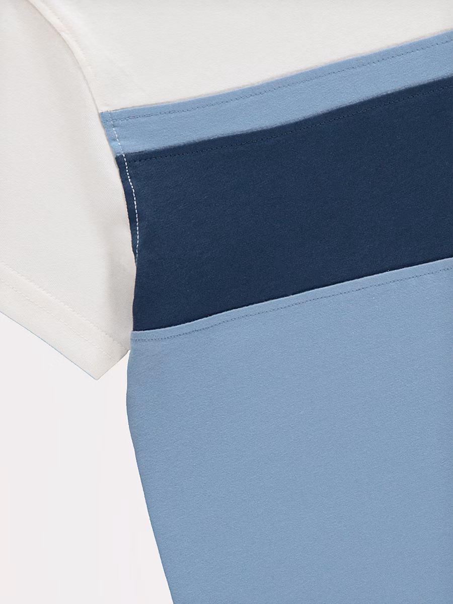 Blue Colour Block Short Sleeve T-shirt detail 1