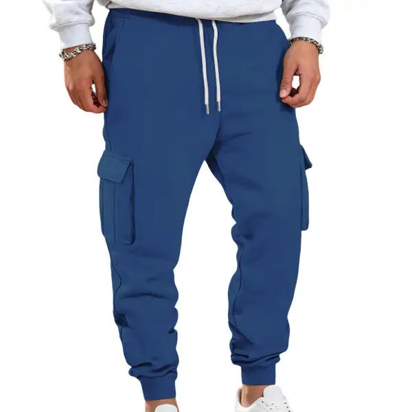 Men's Casual Cargo Waistband Pockets Cargo Pants Utility Fit