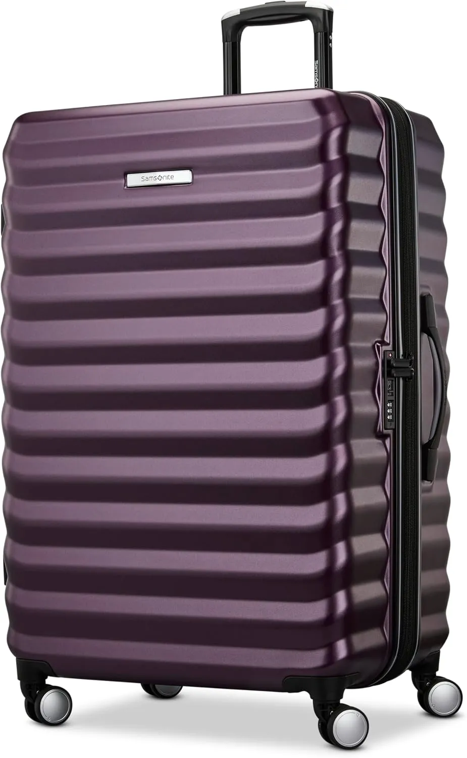 Samsonite Hard-Sided 28-Inch Lightweight Checked Large Expandable Element Suitcase: Durable, 360° Spinner Wheels, Adjustable Telescopic Handle, TSA-Approved Lock - Alpine Black
