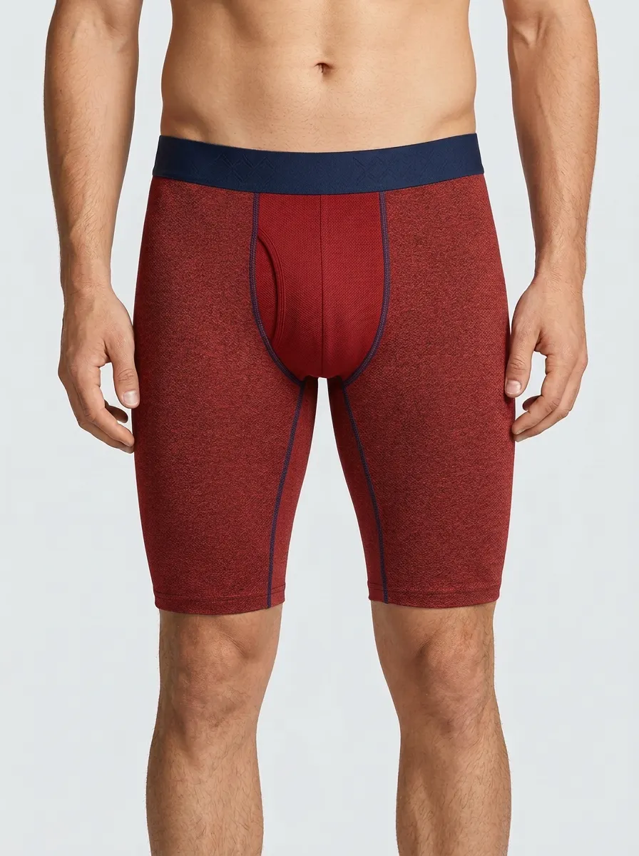 Men's Grey and Navy Color-Blocked Boxer Briefs