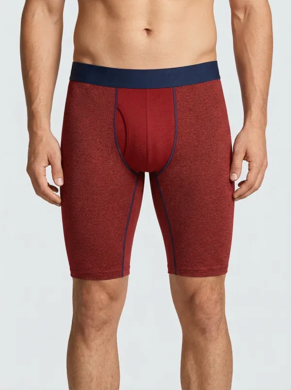 Men's Grey and Navy Color-Blocked Boxer Briefs