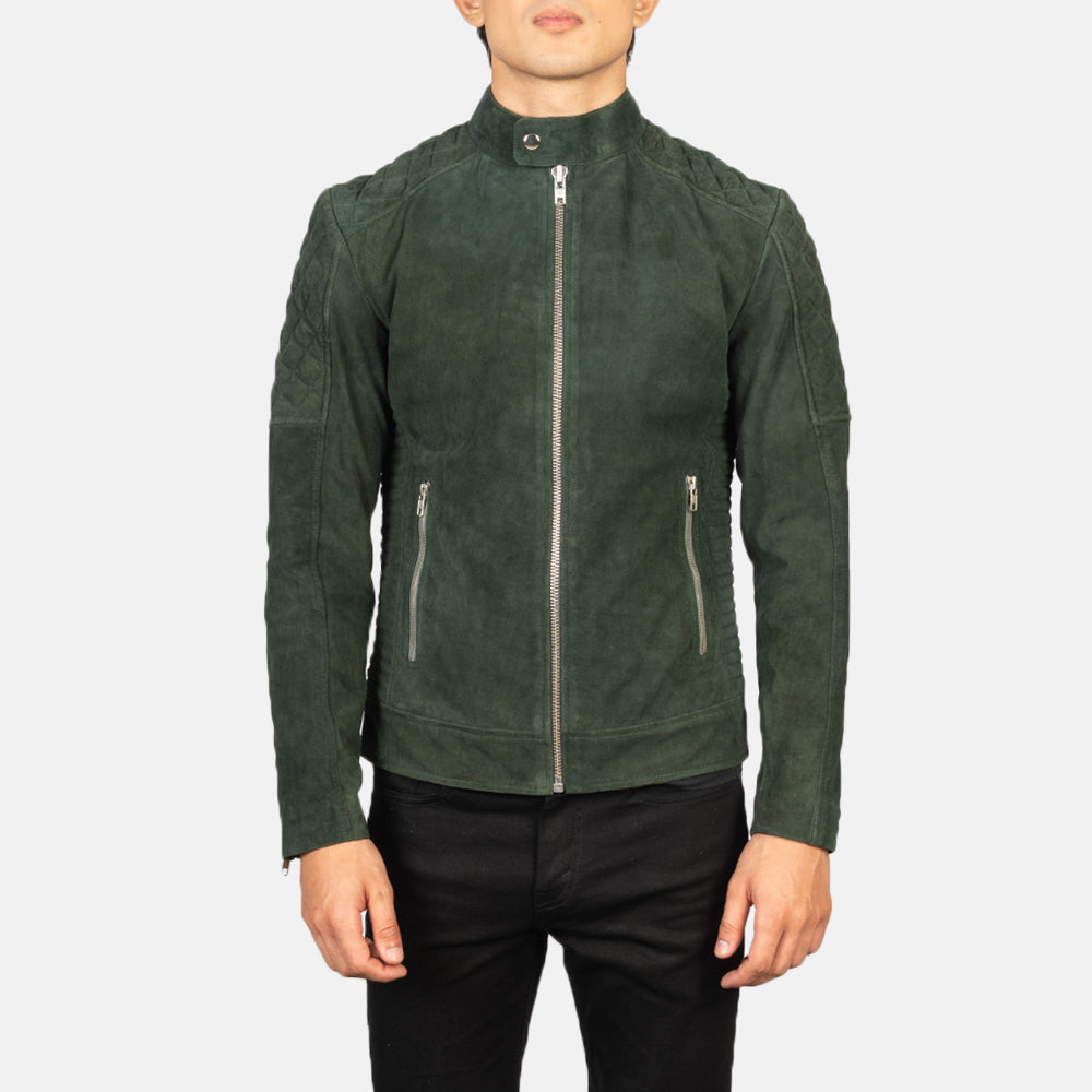 Men's Biker Suede Quilted Jacket