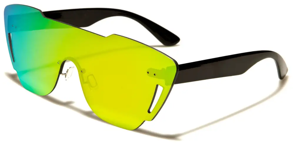 Unisex Mirrored Lens Rimless Sunglasses