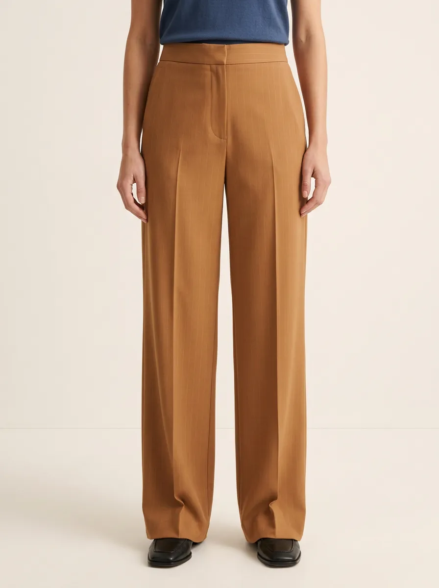 Timeless Pinstripe High Rise Wide Leg Pants