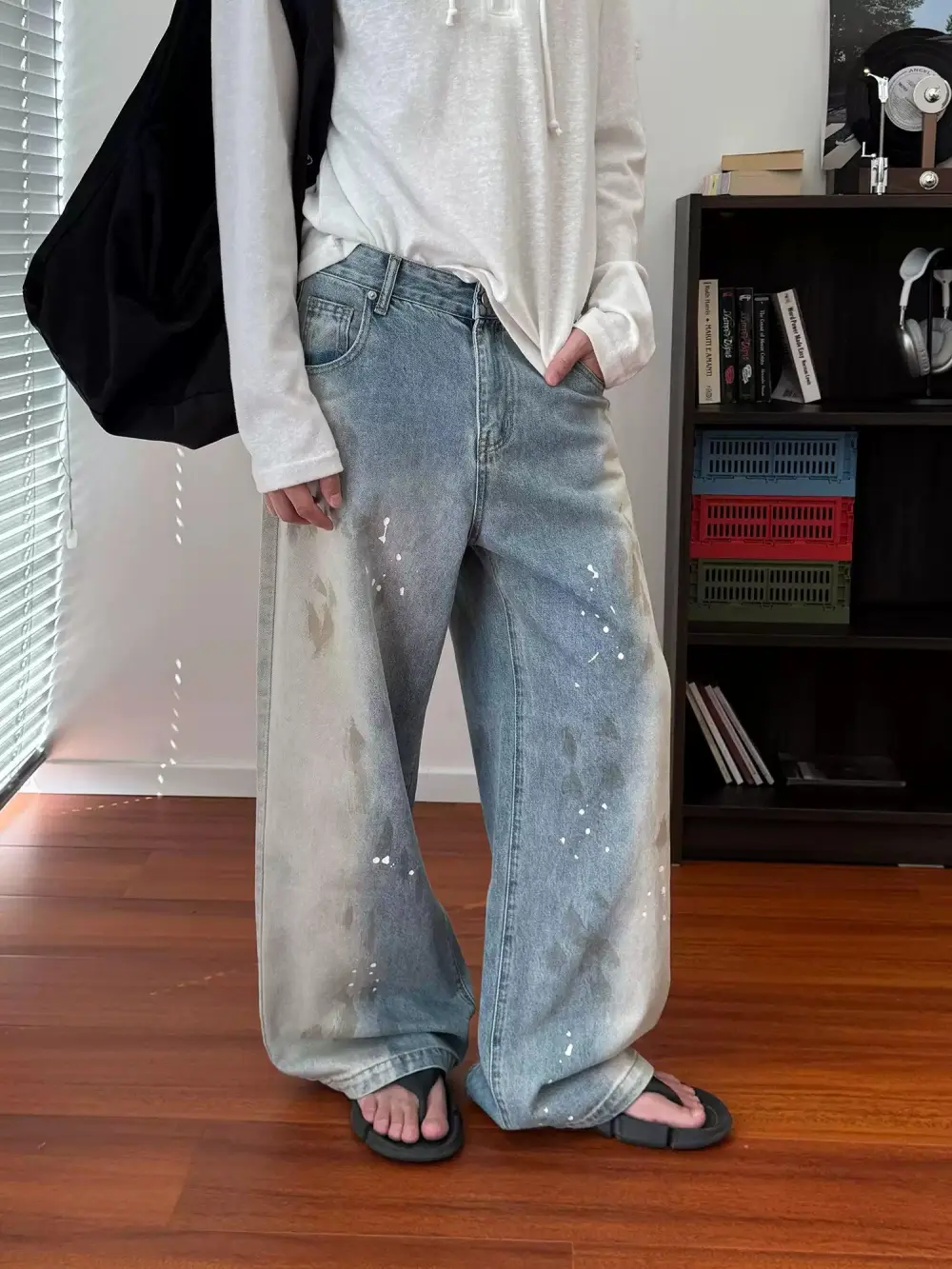 Faded Paint Smudged Jeans