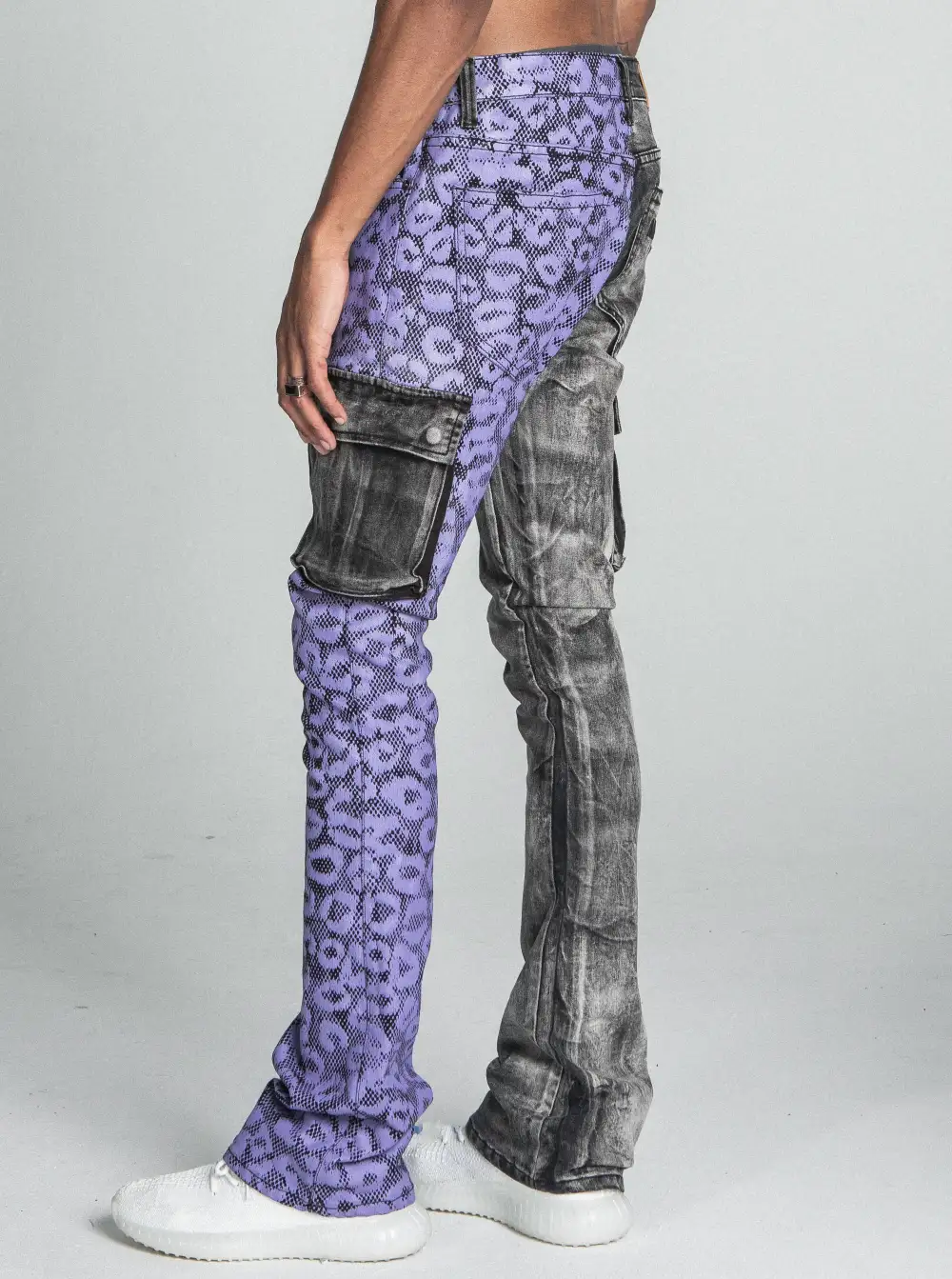 Two-Tone Patchwork Jeans