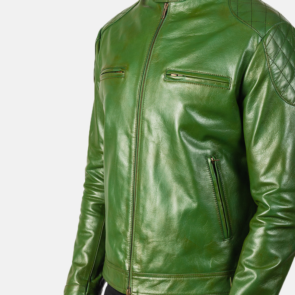 Men's Structured Biker Leather Jacket