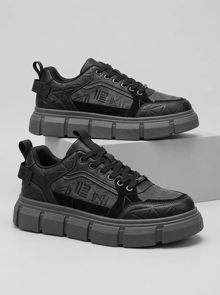 Men's Geometric Pattern Chunky Skate Shoes