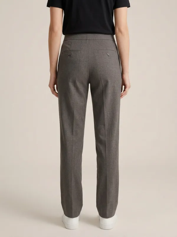 Women's Mid-Rise Tailored Straight-Leg Trousers