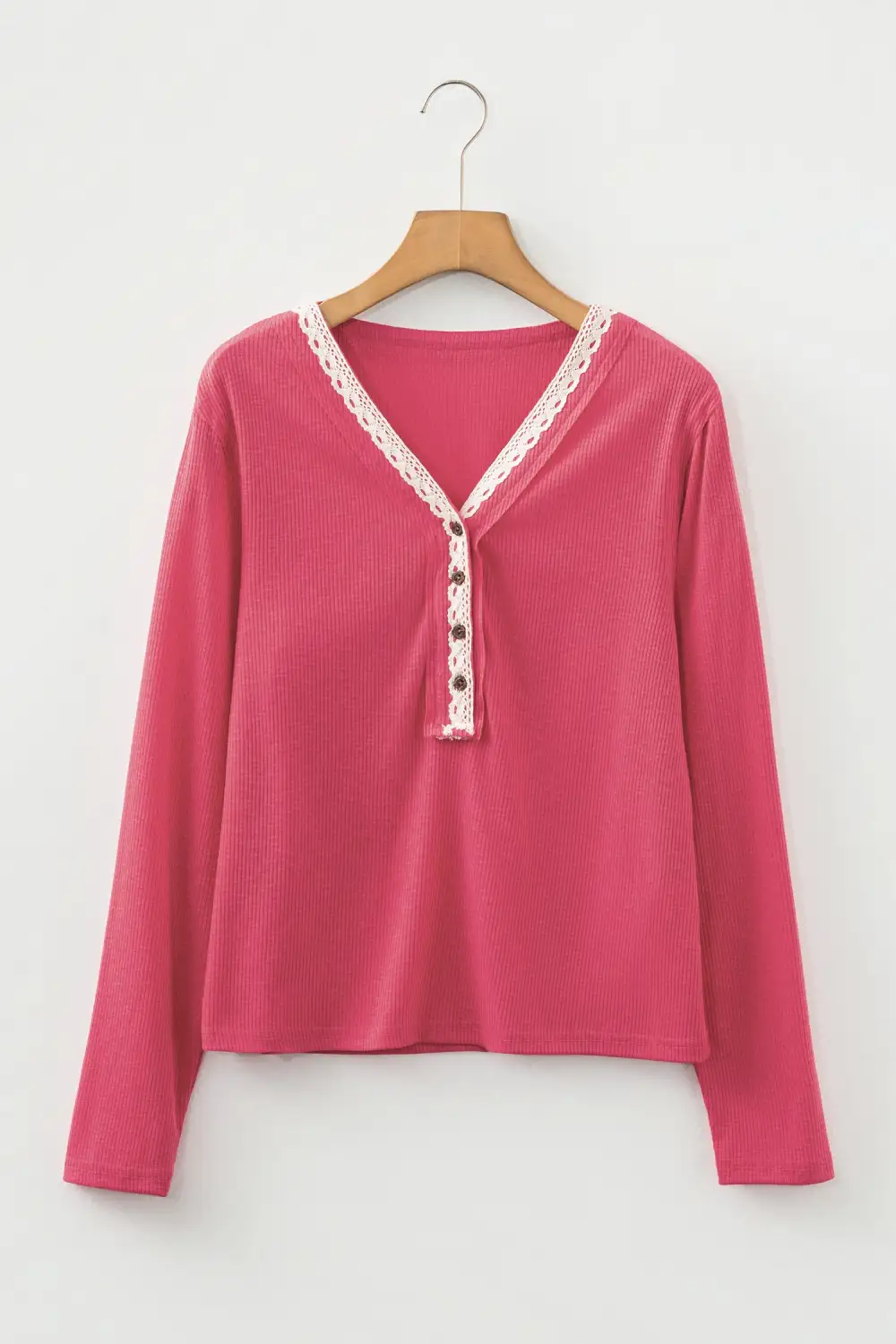 Women's Ribbed Lace Textured Top