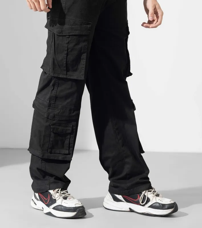 Black Multi Pocket Cargo Pants